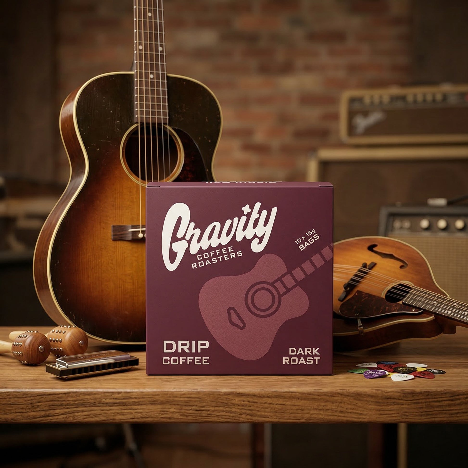 Gravity Coffee dark roast drip coffee box – 10 convenient pour-over pouches, café-quality coffee on the go