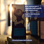 Most roasters have a vague give back promise. Gravity can show you receipts. 4
